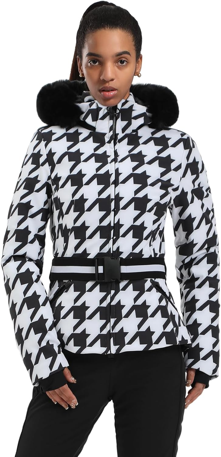 Women's Ski Jacket Snowboard Warm Winter Short Slim Snow Coat Jacket