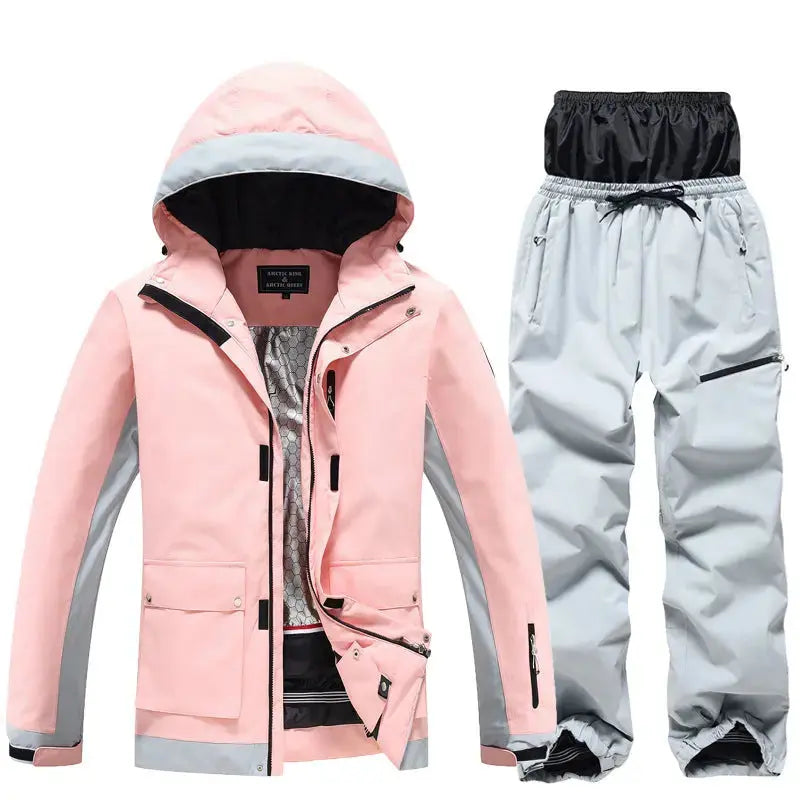 Loose Fit Ski and Snowboard Jacket and Pants Set Sportswear
