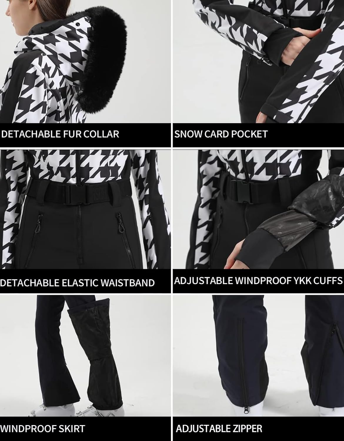 Womens Ski Suit One Piece Snowsuit Snowboard Slim Insulated Jumpsuit