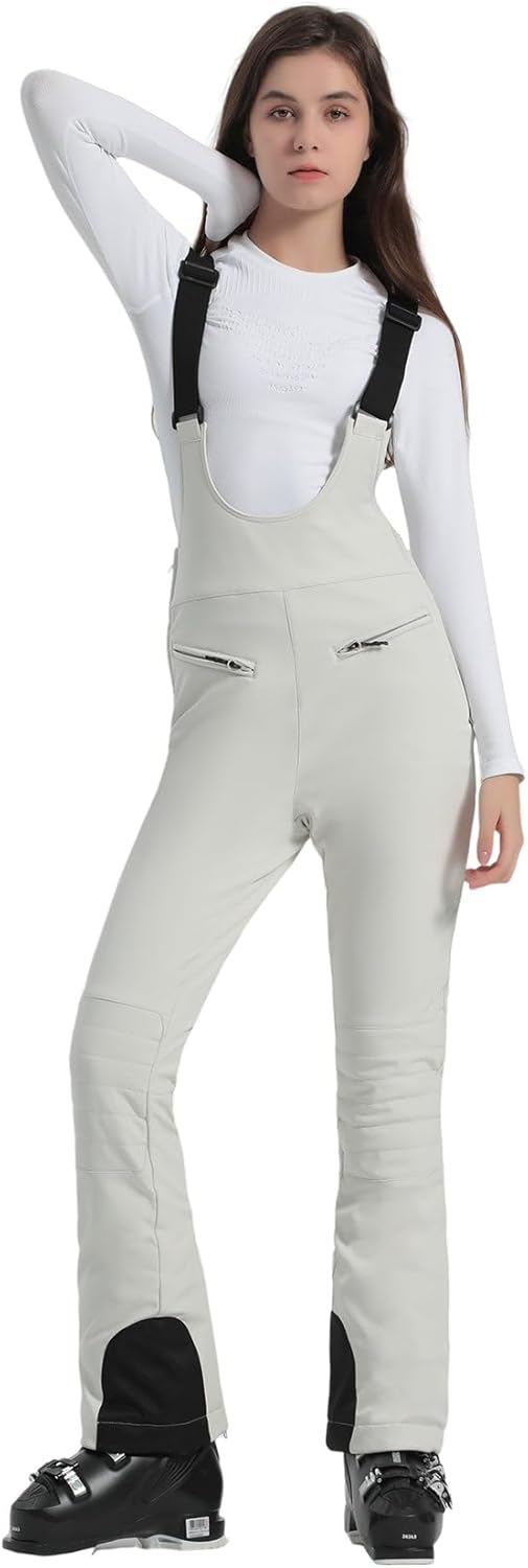 Women’s Slim Fit Insulated Ski Bib Snow Pants Waterproof Warm