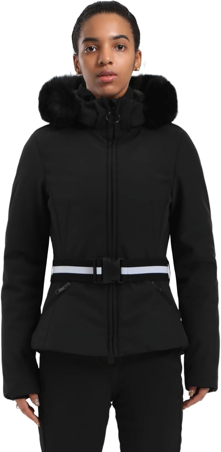 Veste de ski femme snowboard courte chaude coupe-vent hiver