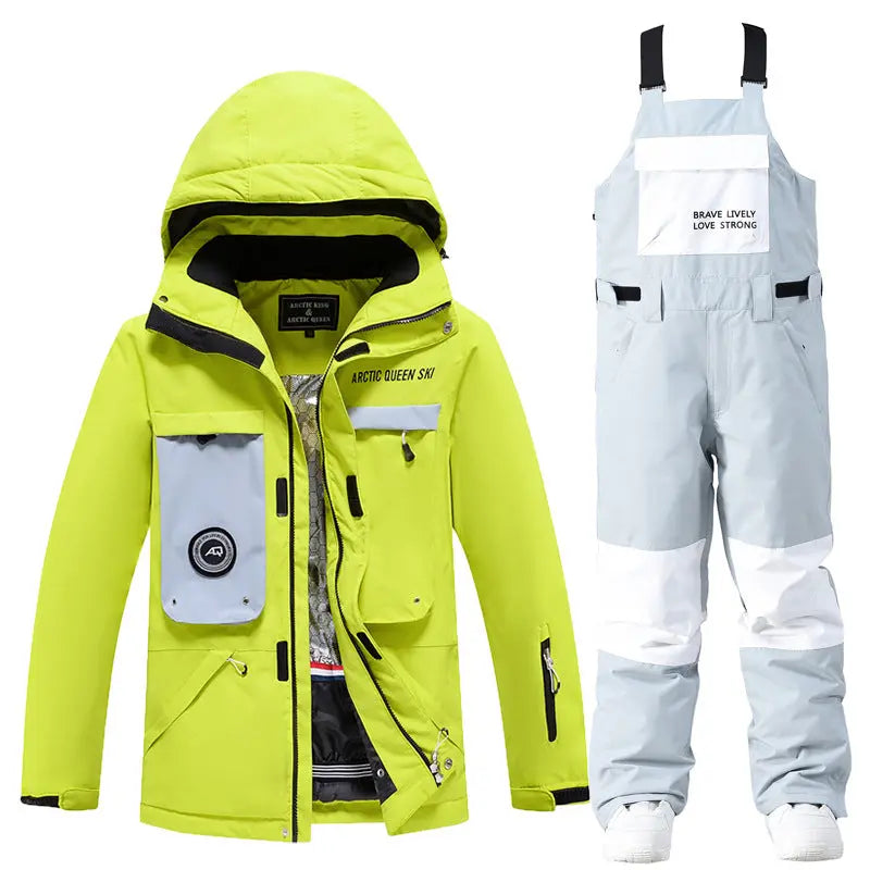 Women’s Winter Hooded Ski Overalls One Piece Snowsuit
