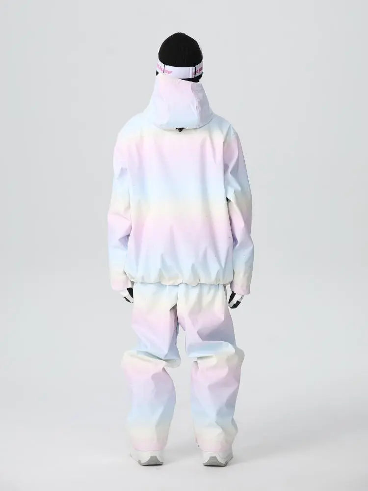 Women Cute Rainbow Snow Suit Winter Outwear for Sports