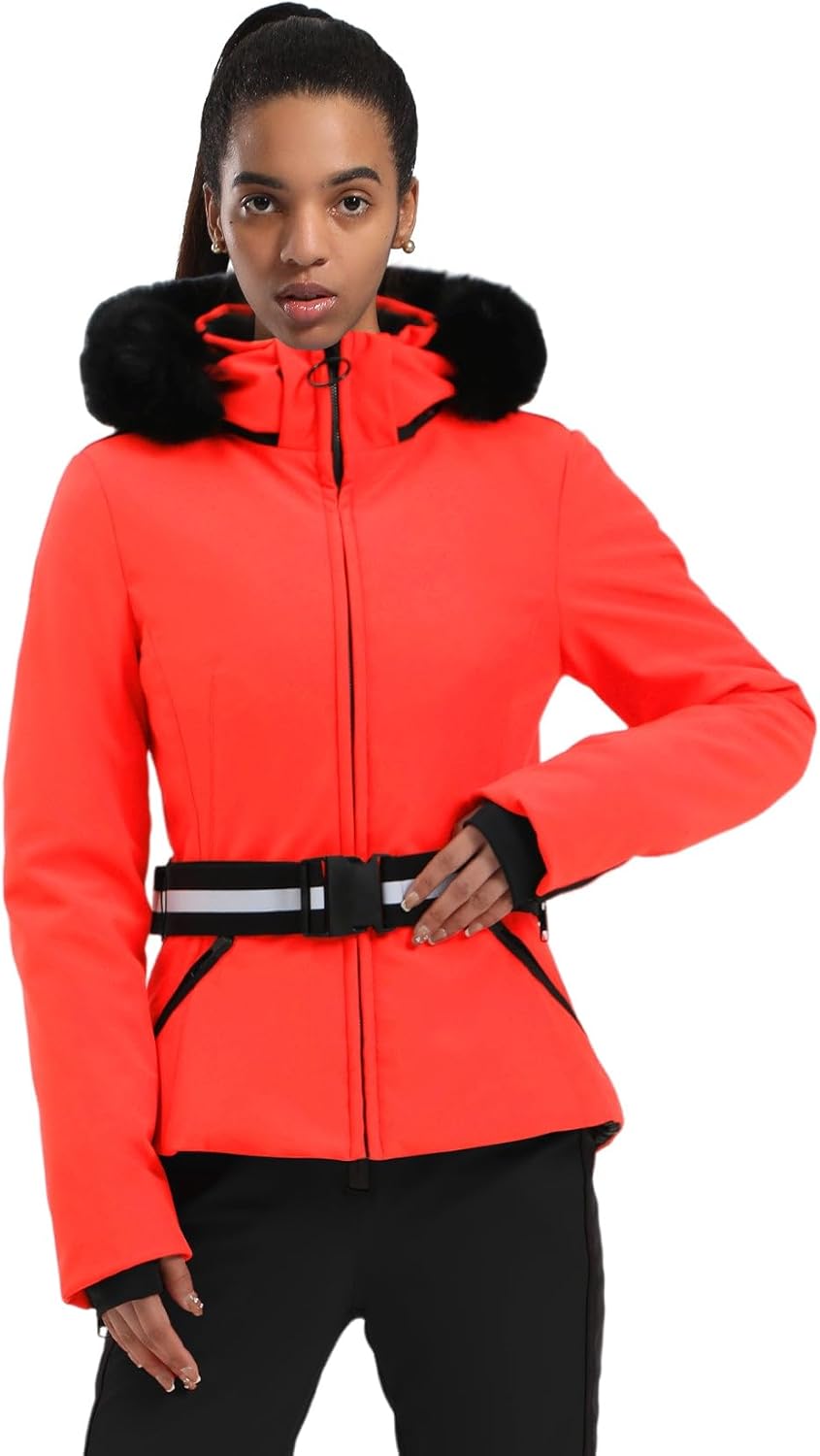 Women's Ski Jacket Snowboard Warm Winter Short Slim Snow Coat Jacket