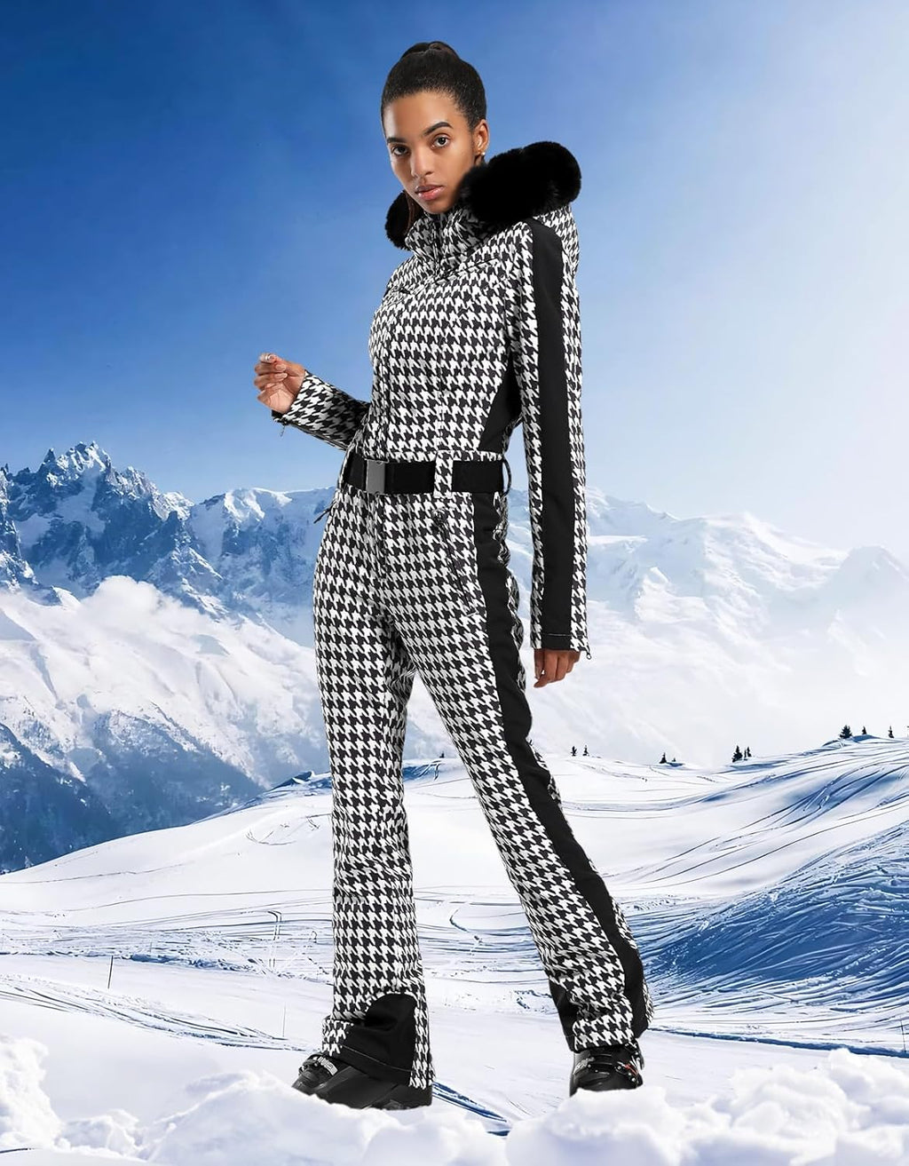 Womens Ski Suit One Piece Snowsuit Snowboard Slim Insulated Jumpsuit