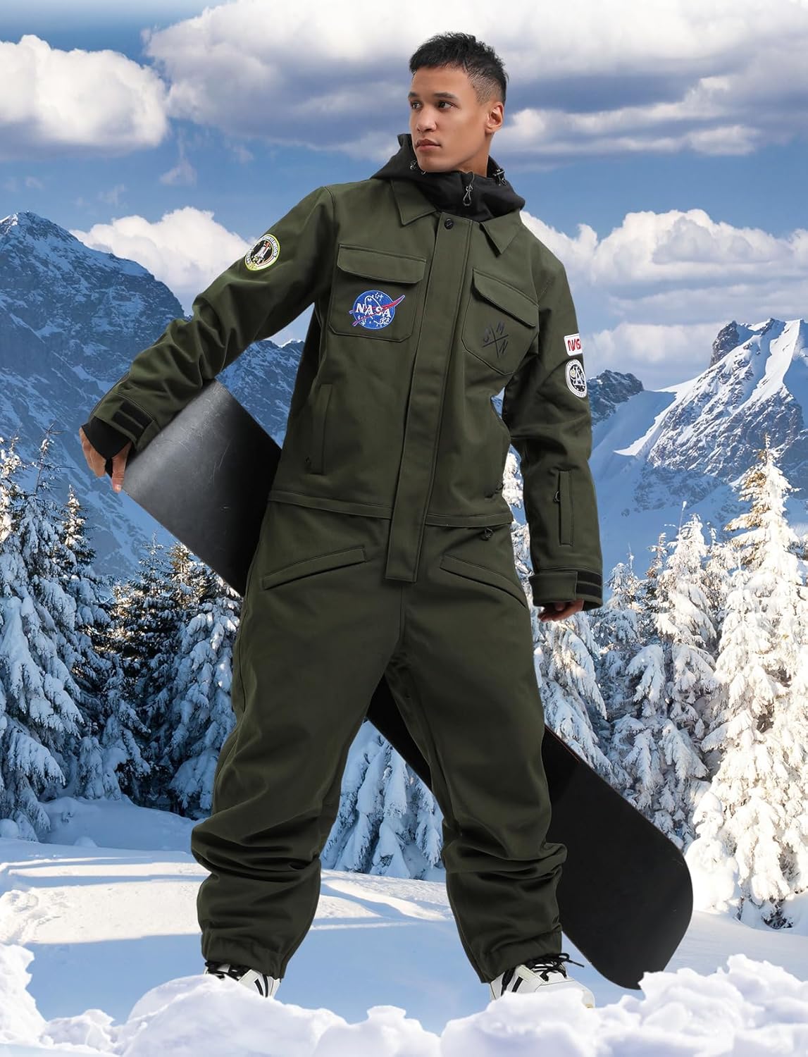 Ski Suits Women Men One Piece Snow Suits Waterproof Windproof Men Snowsuit Insulated Ski Jumpsuit