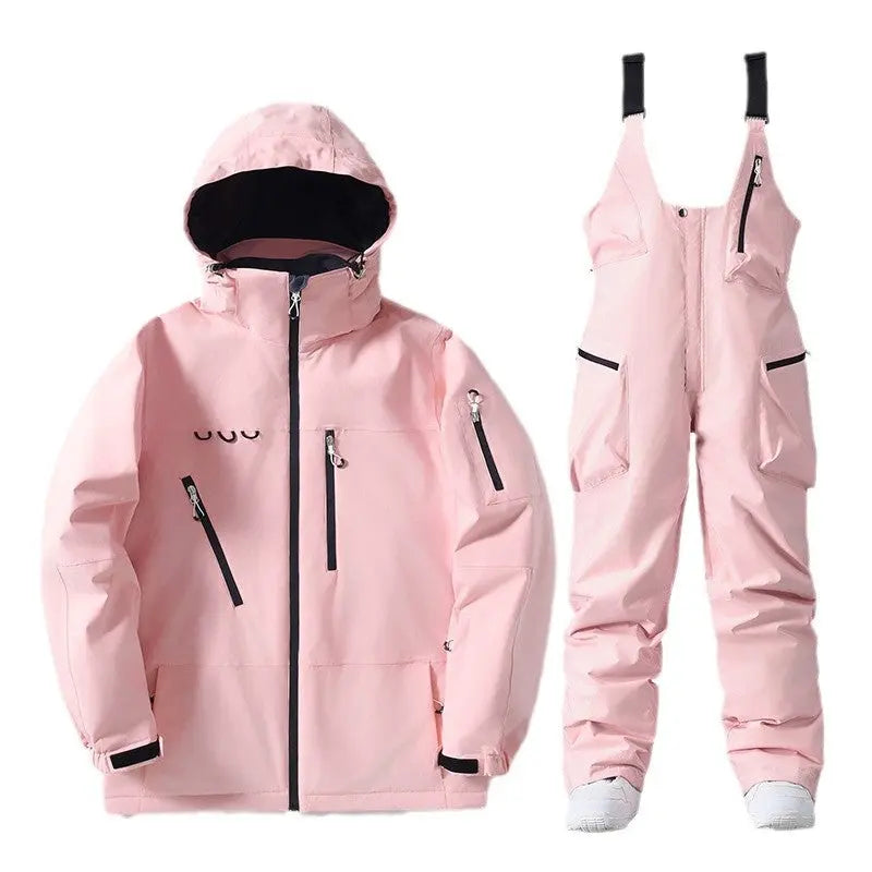 Insulated Snowboard Jacket and Bib Pants Set for Winter Sports