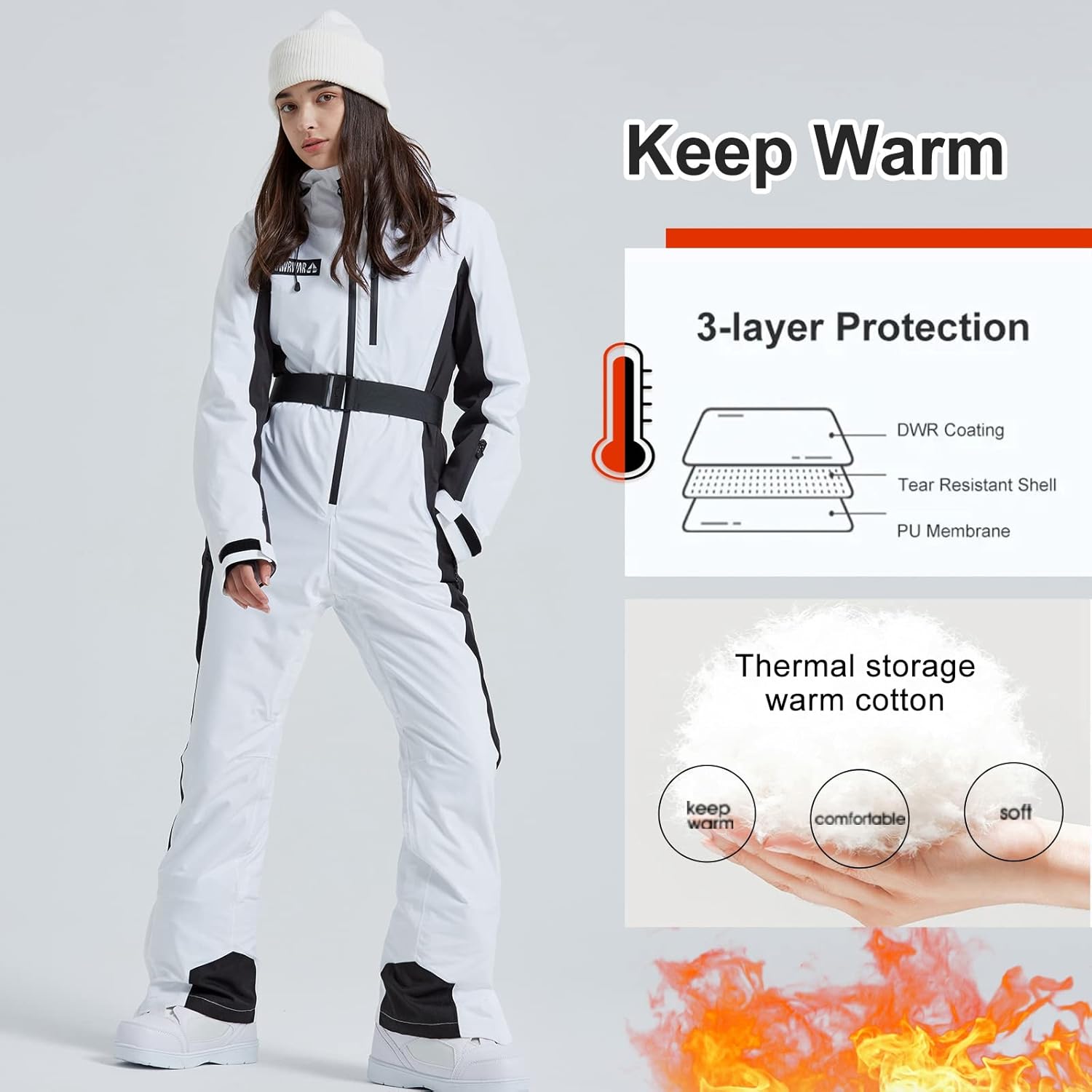 Women's Ski Suit One Piece Jumpsuits Snowsuits