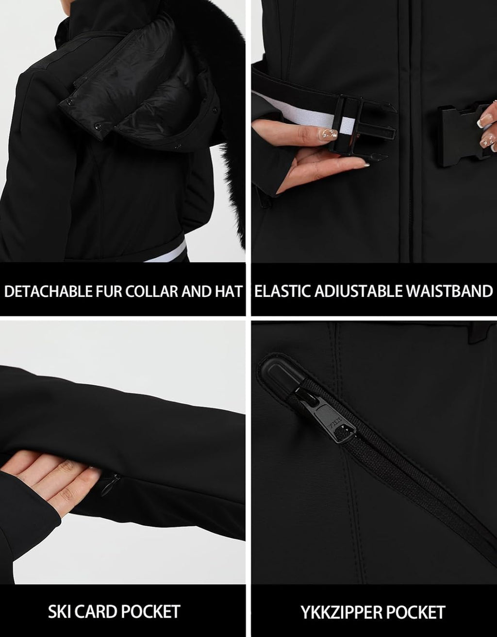 Women's Ski Jacket Snowboard Warm Winter Short Slim Snow Coat Jacket
