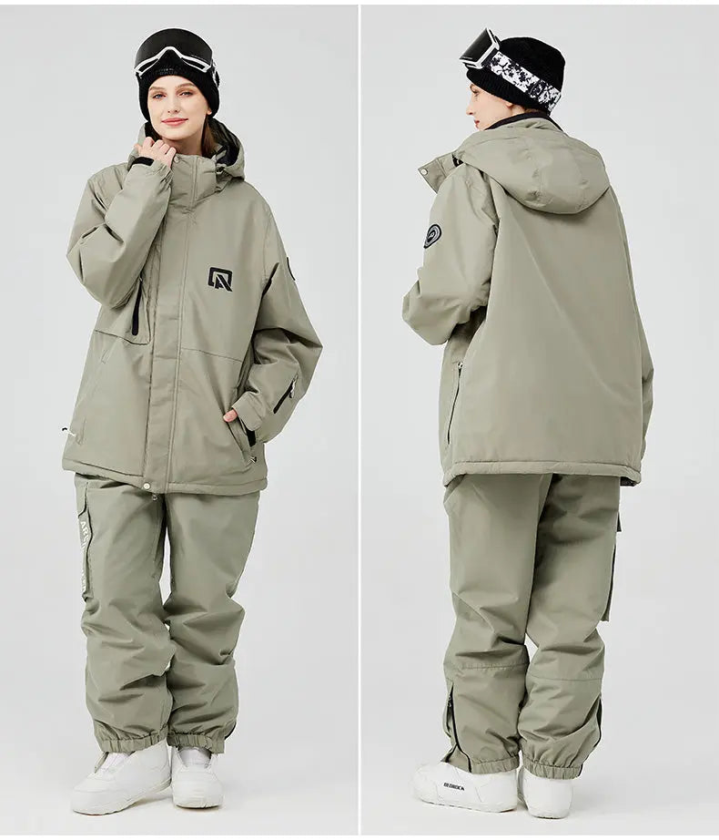 Chic Women Ski Snowboard Jacket & Bibs Pants Set
