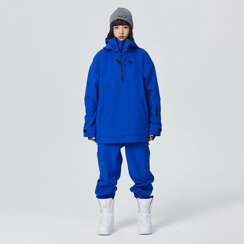 Women’s 2 Piece Ski Suit Set with Hoodie Jacket and Loose Pants