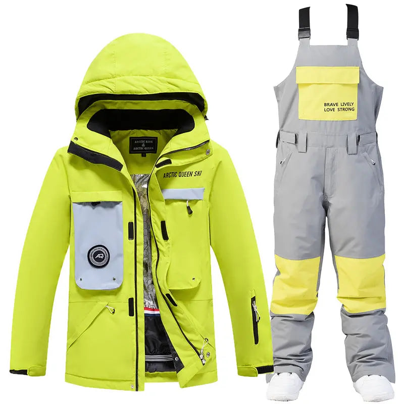 Women’s Winter Hooded Ski Overalls One Piece Snowsuit