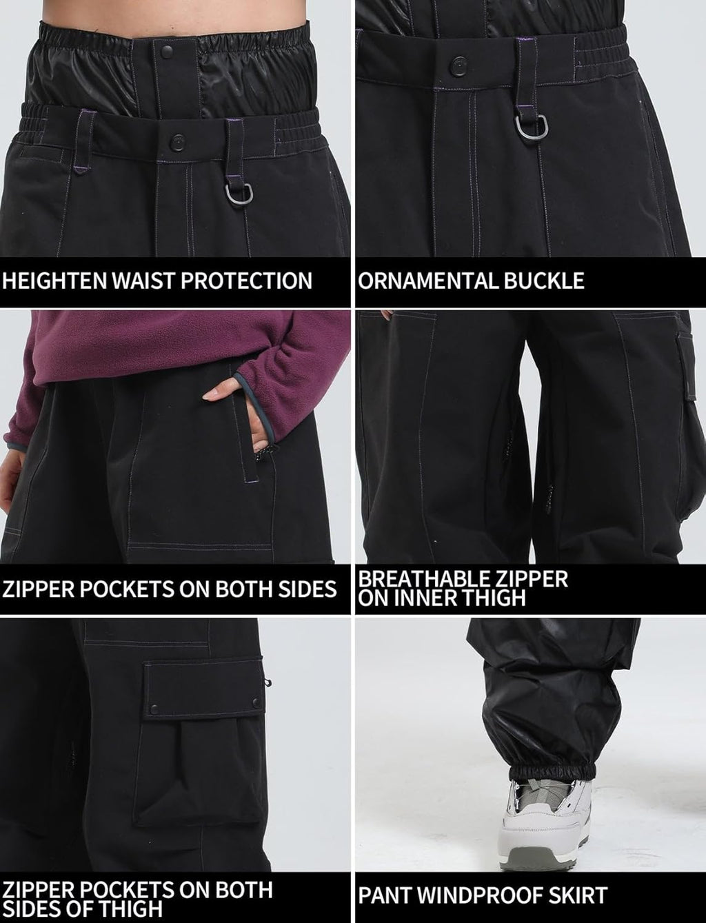 Womens Mens Snowboard Pants Super Baggy Ski Snow Pants