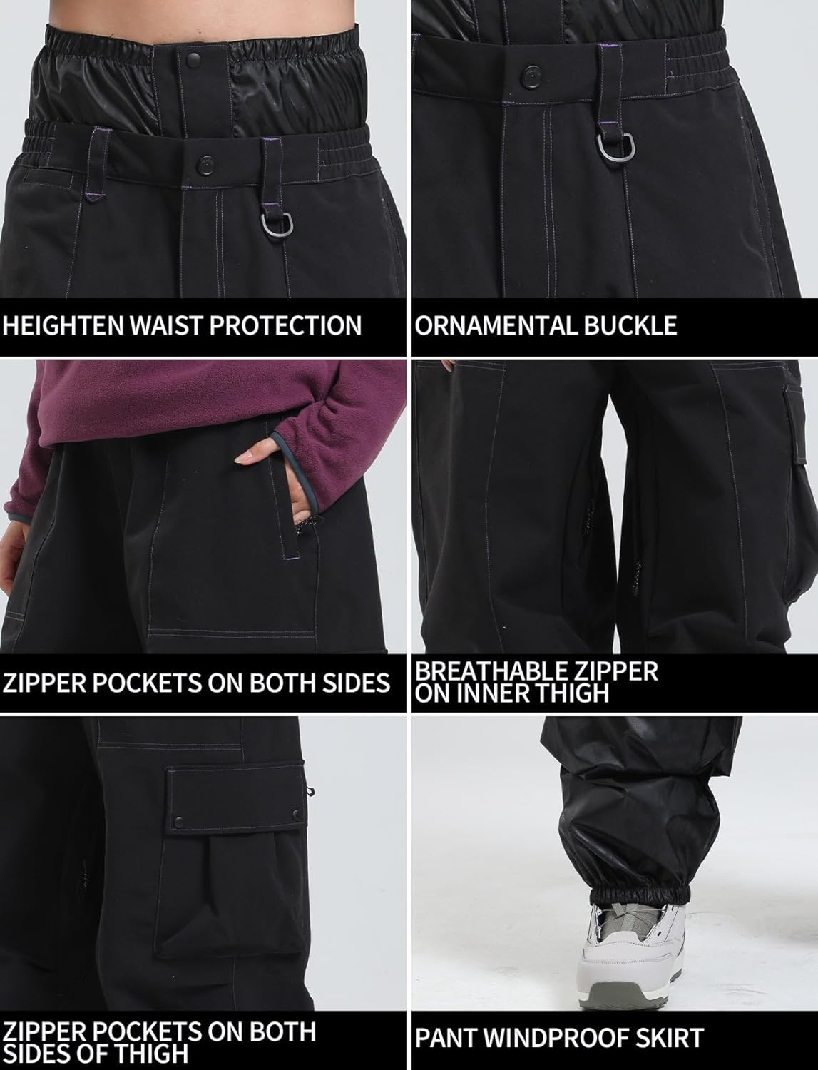 Womens Mens Snowboard Pants Super Baggy Ski Snow Pants