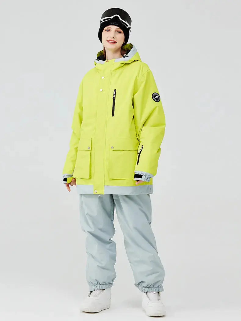 Loose Fit Ski and Snowboard Jacket and Pants Set Sportswear