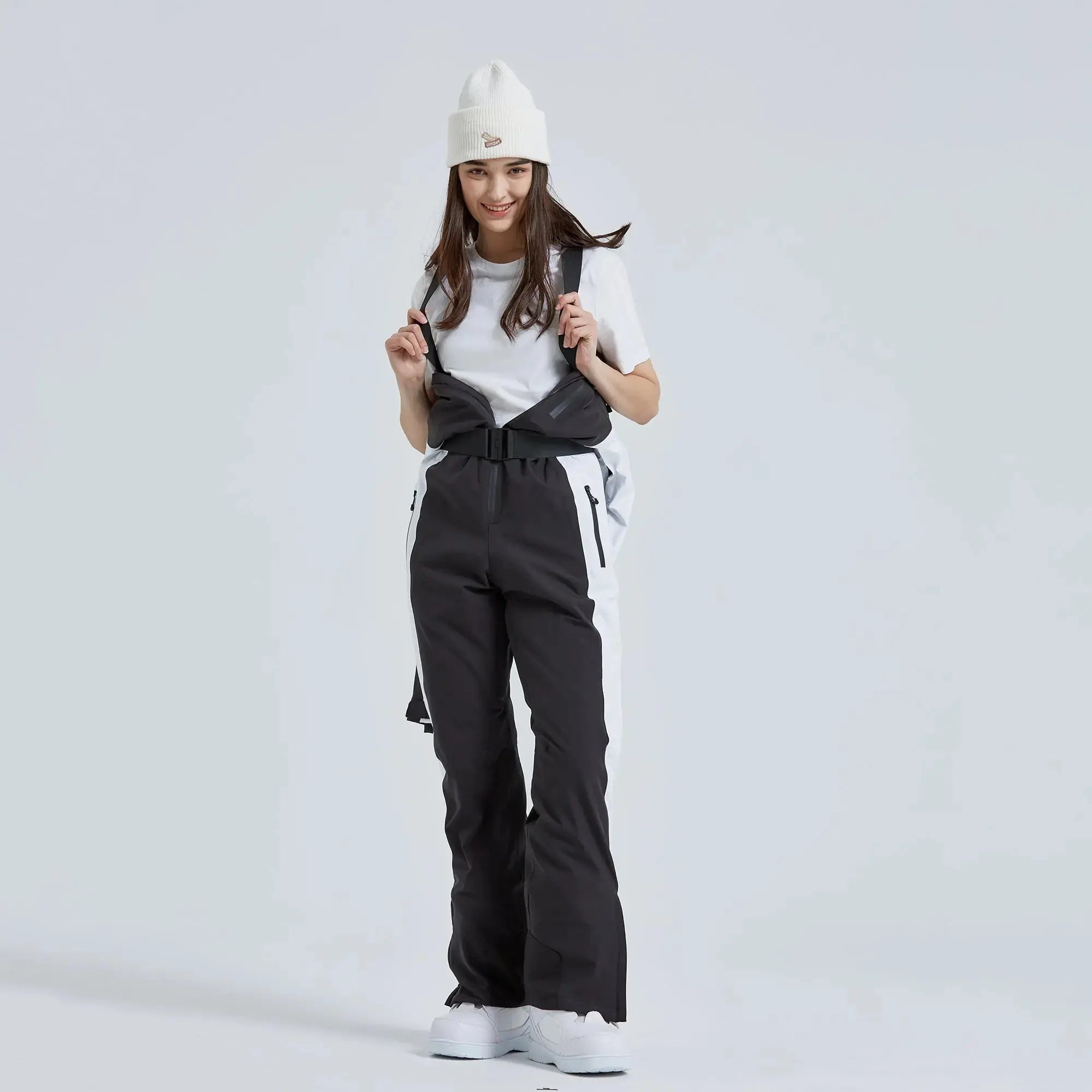 Women’s High Neck Hooded One Piece Ski Suit for Winter Sports