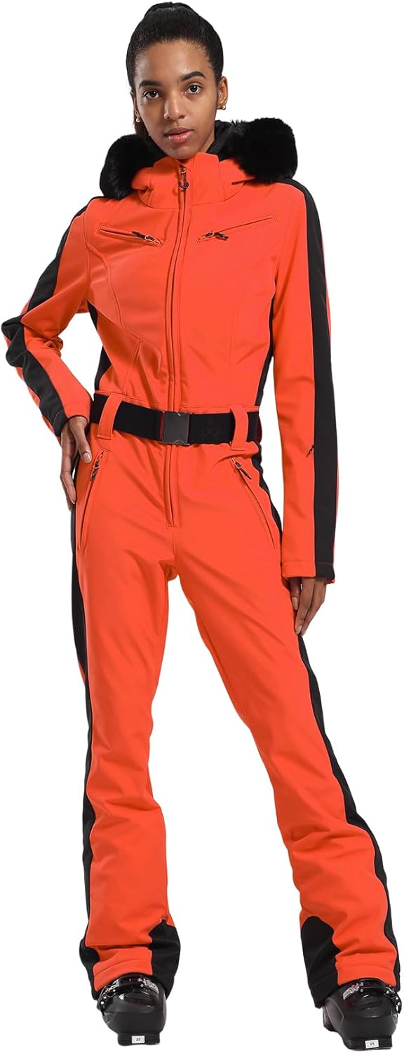 Womens Ski Suit One Piece Snowsuit Snowboard Slim Insulated Jumpsuit