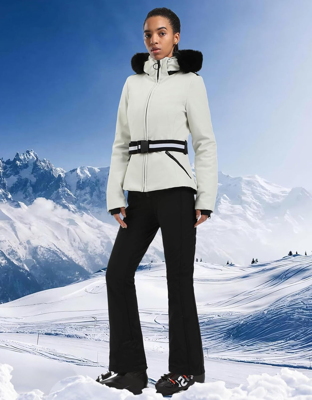 Women's Ski Jacket Snowboard Warm Winter Short Slim Snow Coat Jacket