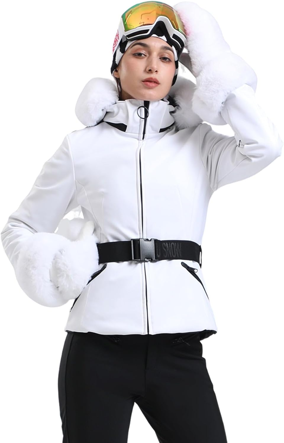 Women's Ski Jacket Snowboard Warm Winter Short Slim Snow Coat Jacket