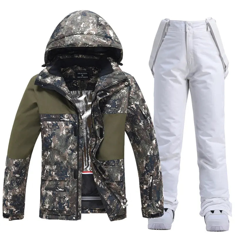 Veste de neige imprimé floral femme et pantalon d'hiver