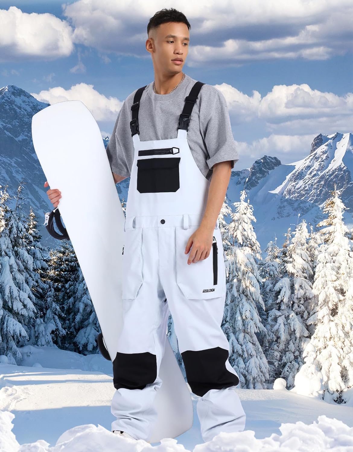 Women Men Ski Bibs Snowboard Pants Snow Bibs