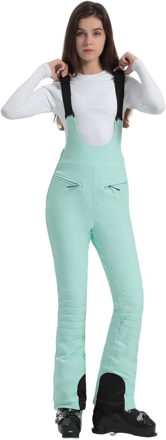 Women’s Slim Fit Insulated Ski Bib Snow Pants Waterproof Warm