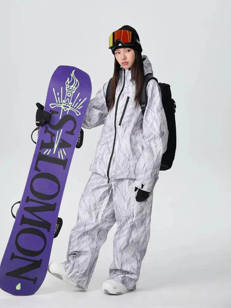 Combinaison de snowboard unisexe denim style baggy hiver