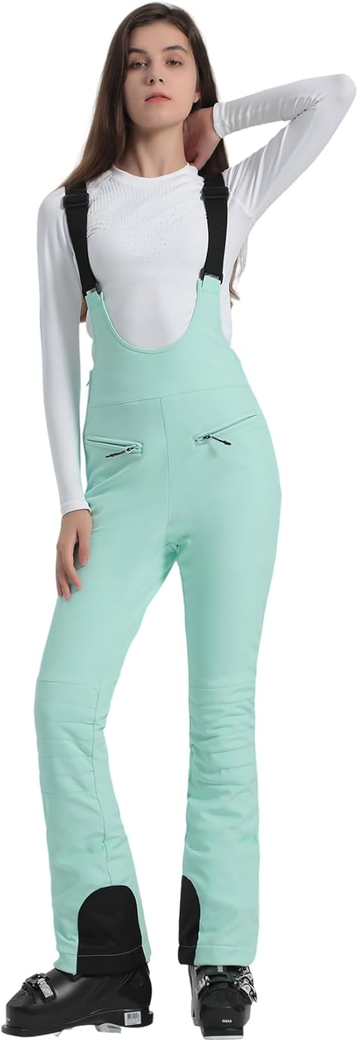 Women’s Slim Fit Insulated Ski Bib Snow Pants Waterproof Warm