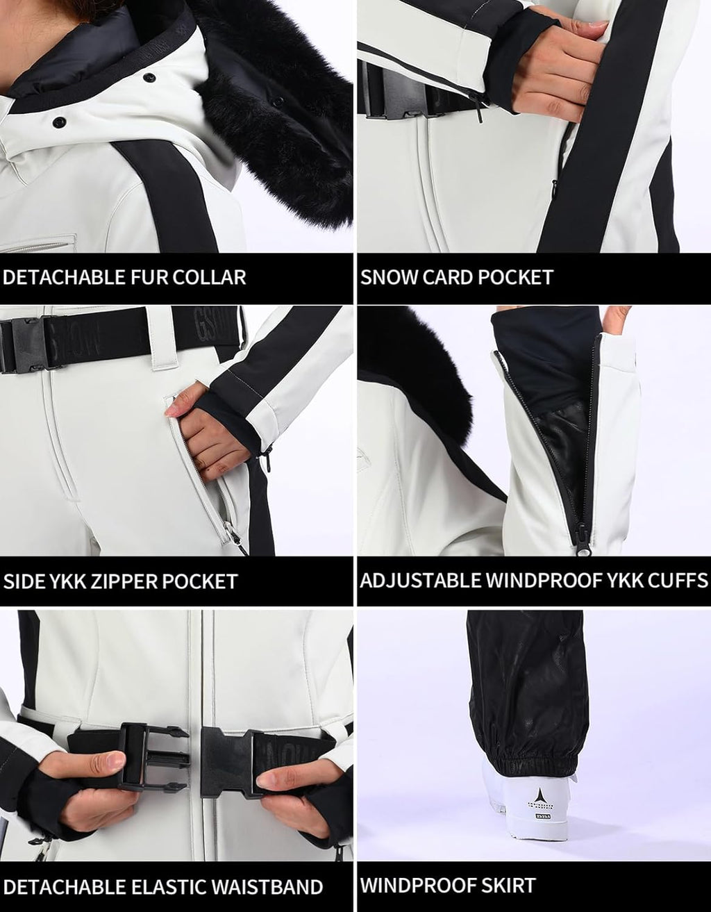 Womens Ski Suit One Piece Snowsuit Snowboard Slim Insulated Jumpsuit
