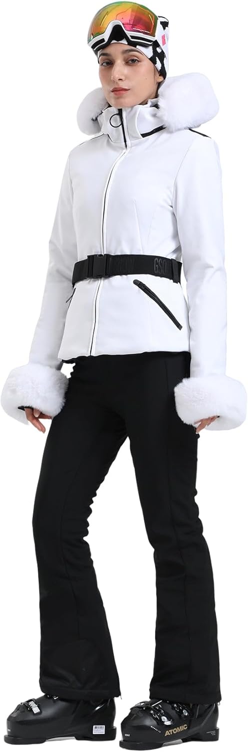 Women's Ski Jacket Snowboard Warm Winter Short Slim Snow Coat Jacket