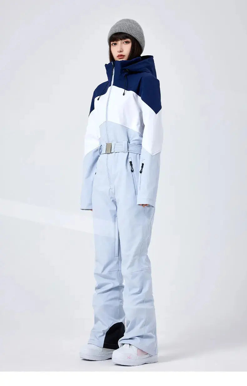 Women’s Hooded Winter Snow Jumpsuit One Piece Snowwear Suit
