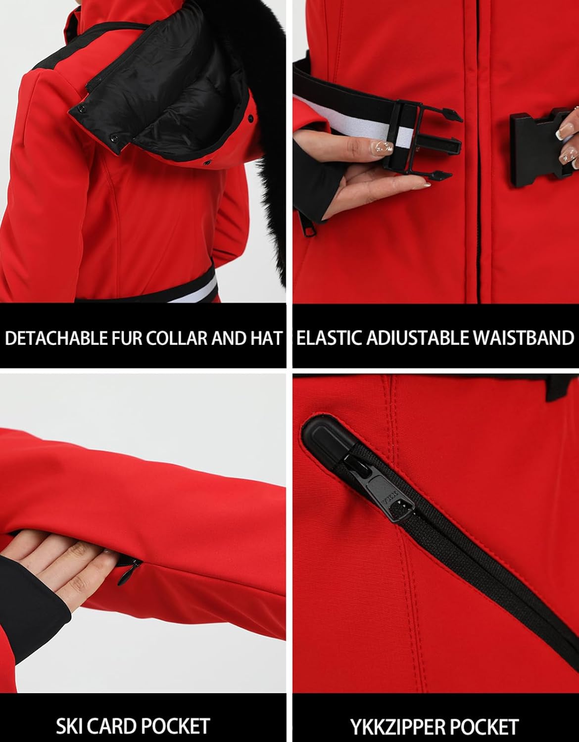 Women's Ski Jacket Snowboard Warm Winter Short Slim Snow Coat Jacket