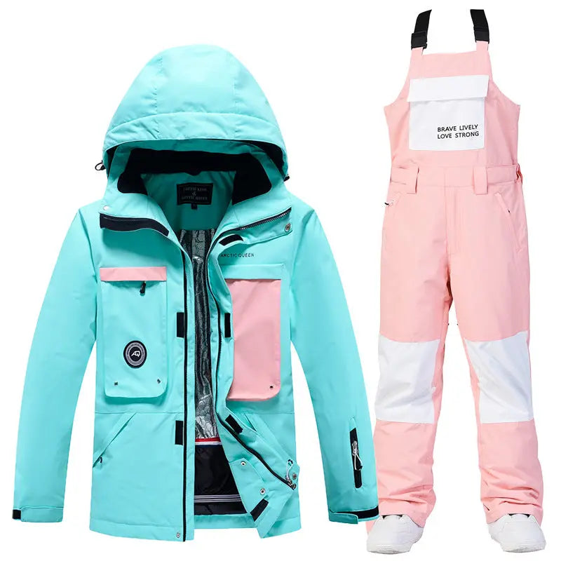 Combinaison de ski une pièce à capuche femme hiver