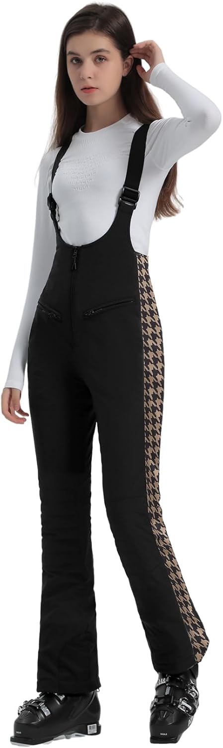 Women’s Slim Fit Insulated Ski Bib Snow Pants Waterproof Warm