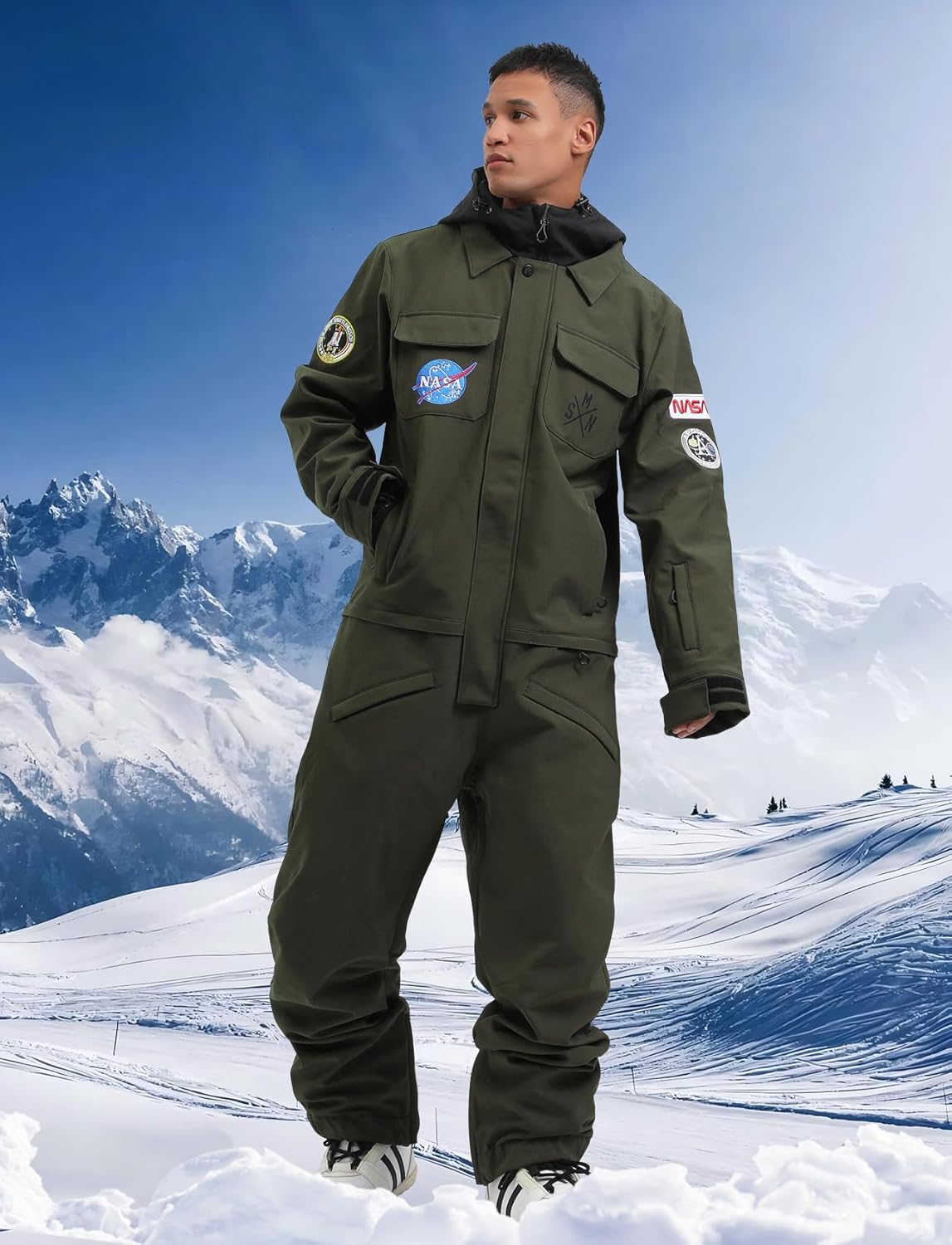 Ski Suits Women Men One Piece Snow Suits Waterproof Windproof Men Snowsuit Insulated Ski Jumpsuit