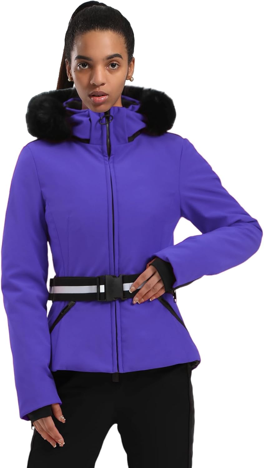 Women's Ski Jacket Snowboard Warm Winter Short Slim Snow Coat Jacket