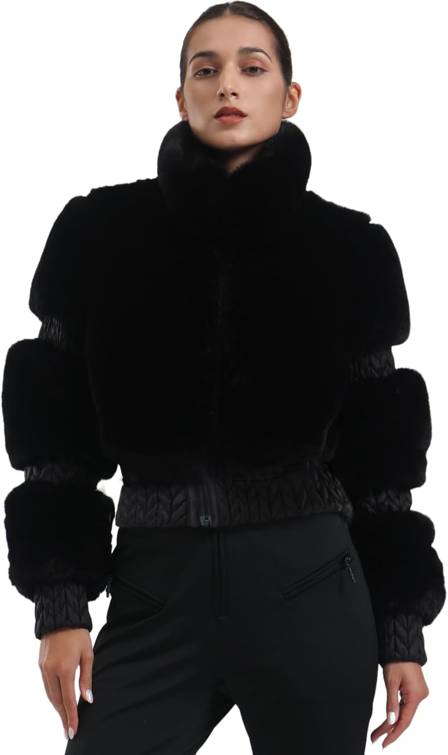 Veste de ski femme snowboard avec fausse fourrure hiver