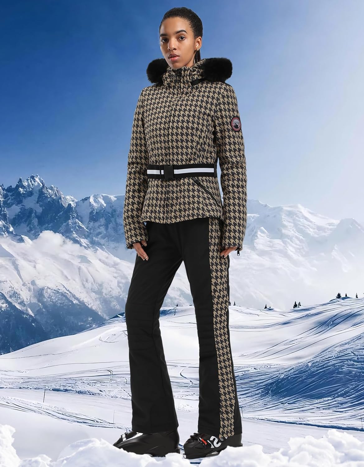 Women's Ski Jacket Snowboard Warm Winter Short Slim Snow Coat Jacket