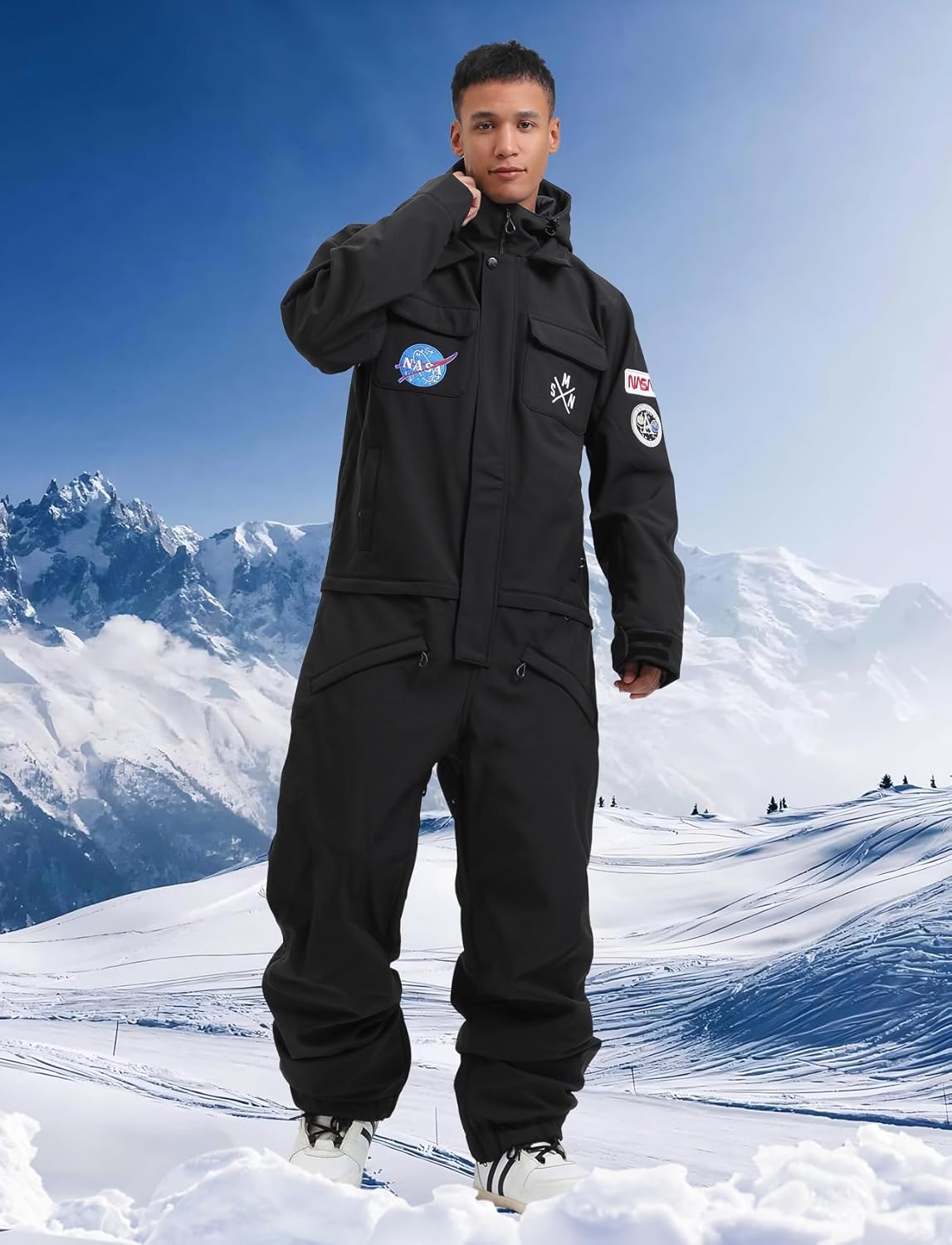Ski Suits Women Men One Piece Snow Suits Waterproof Windproof Men Snowsuit Insulated Ski Jumpsuit