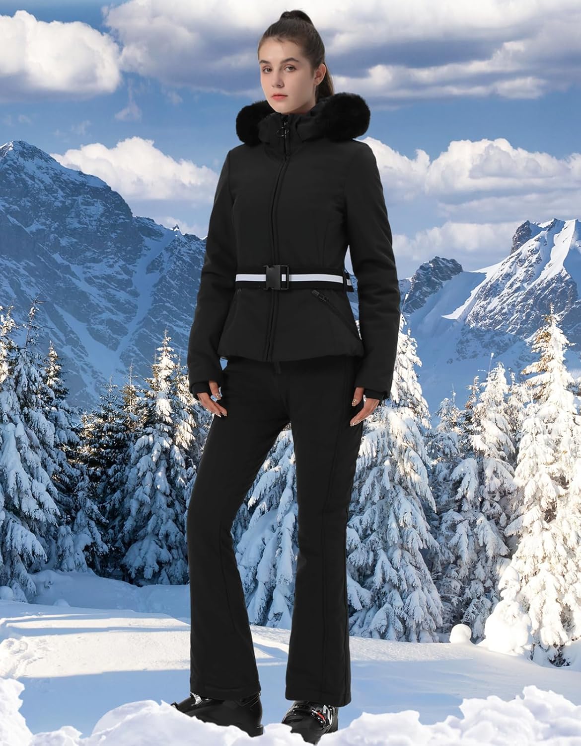 Women's Ski Jacket Snowboard Warm Winter Short Slim Snow Coat Jacket