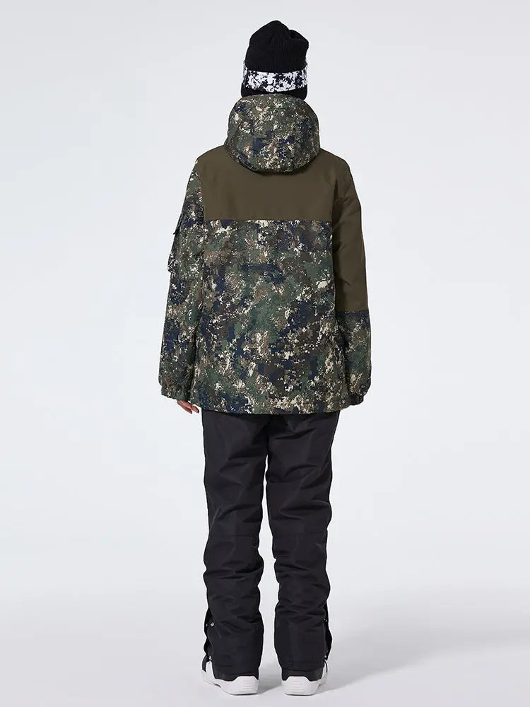 Women’s Floral Printed Snow Jacket and Bib Pants Winter Set