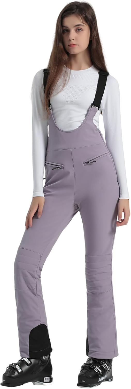 Women’s Slim Fit Insulated Ski Bib Snow Pants Waterproof Warm