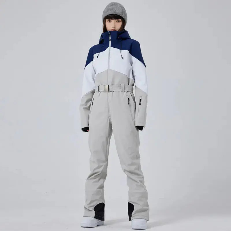 Women’s Hooded Winter Snow Jumpsuit One Piece Snowwear Suit