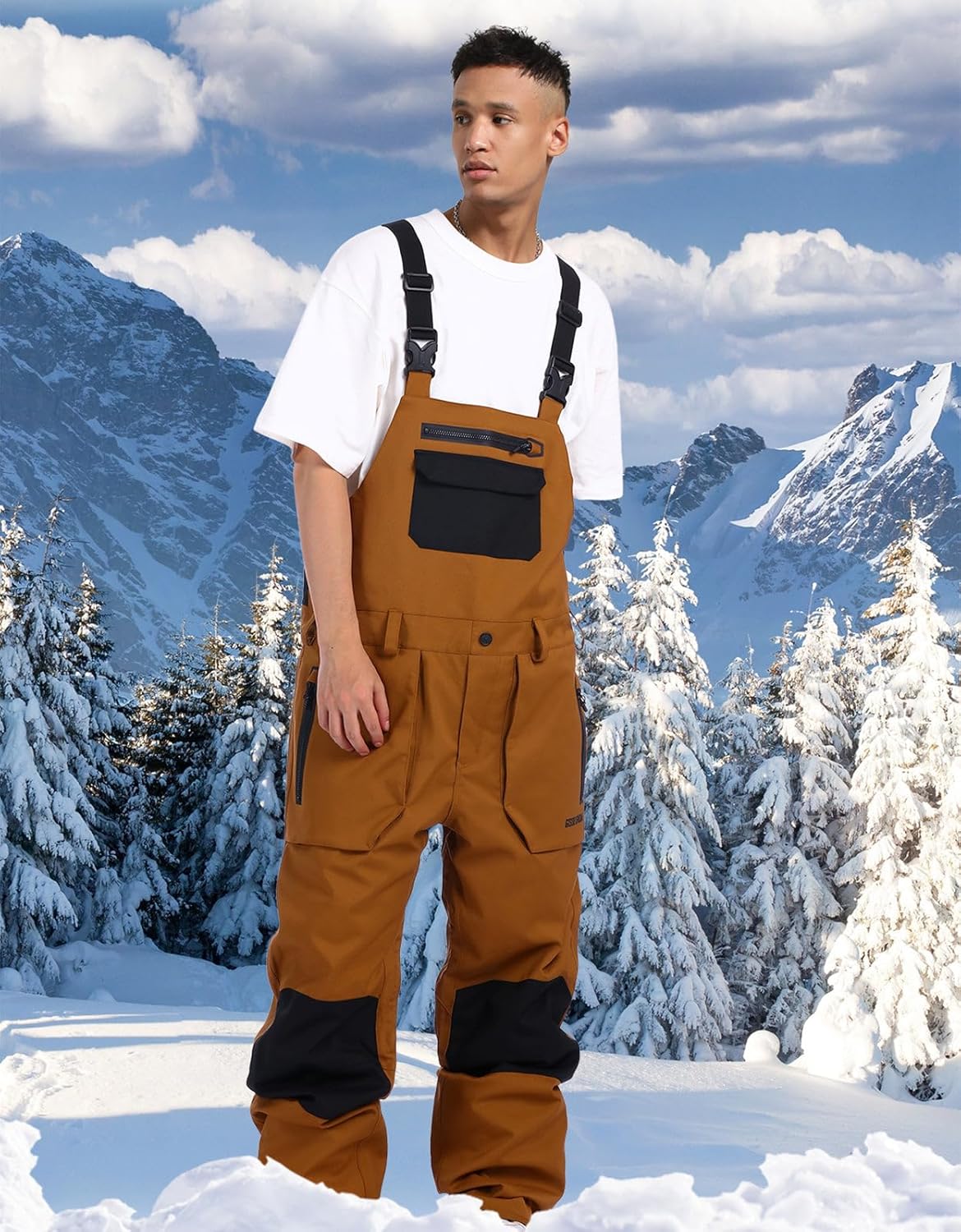 Women Men Ski Bibs Snowboard Pants Snow Bibs