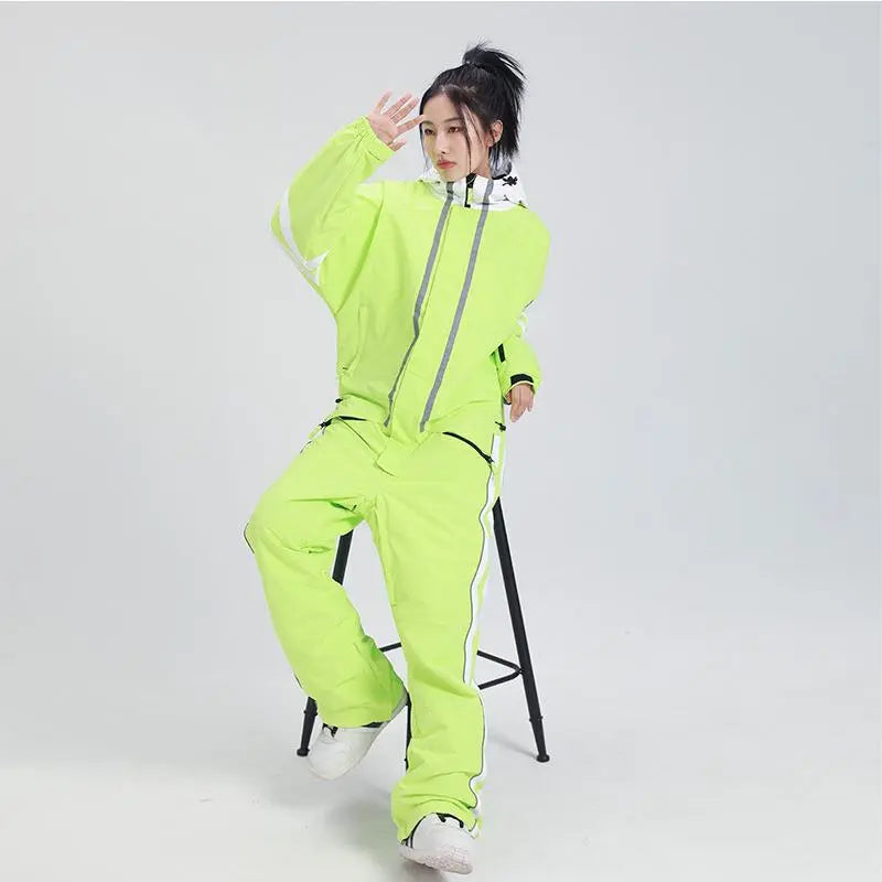 Combinaison de ski rétro femme homme chaude hiver