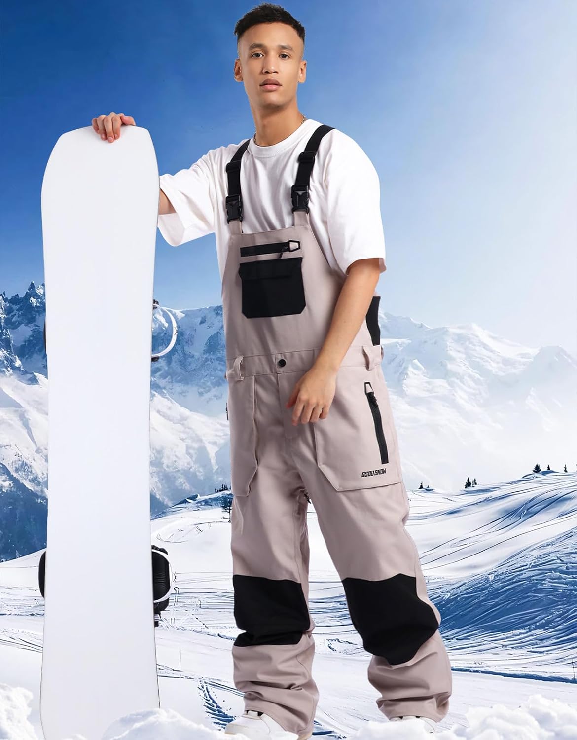 Women Men Ski Bibs Snowboard Pants Snow Bibs