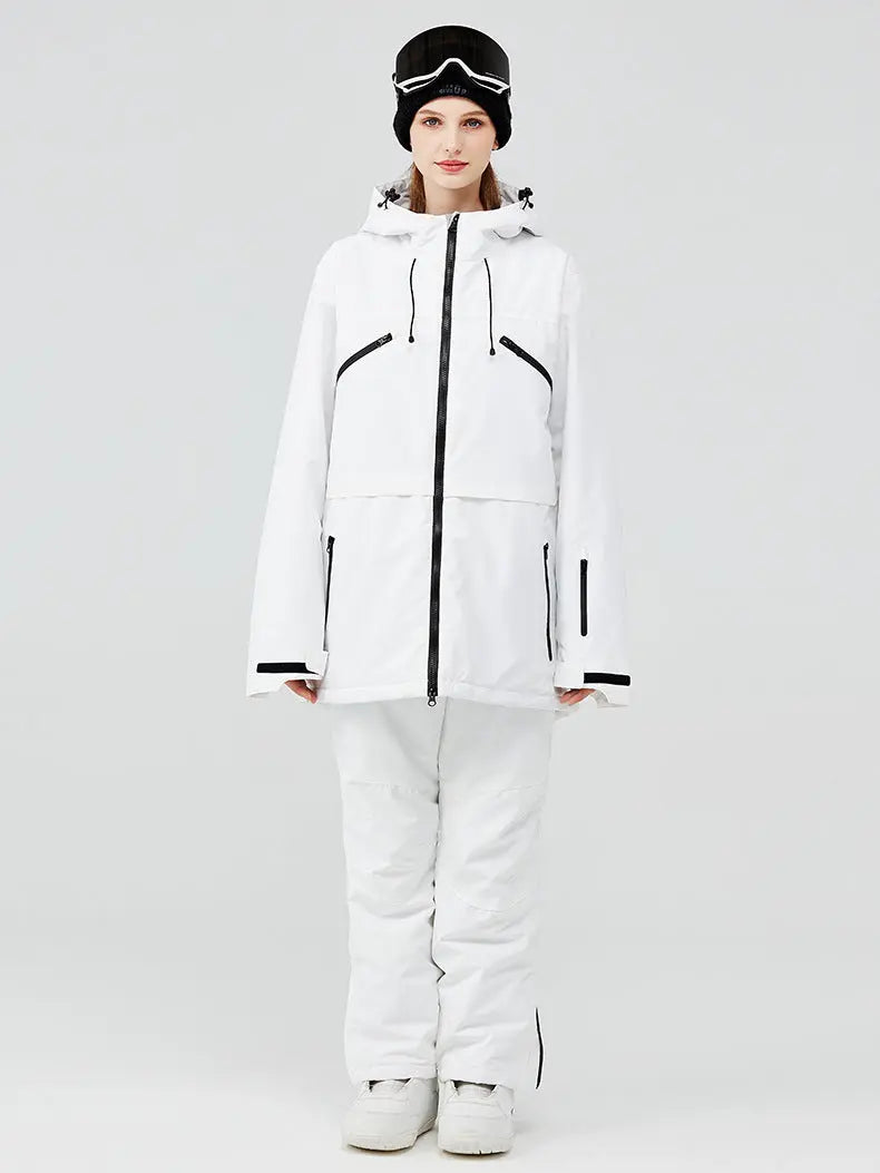 Ensemble de ski femme veste et pantalon zippé isolé