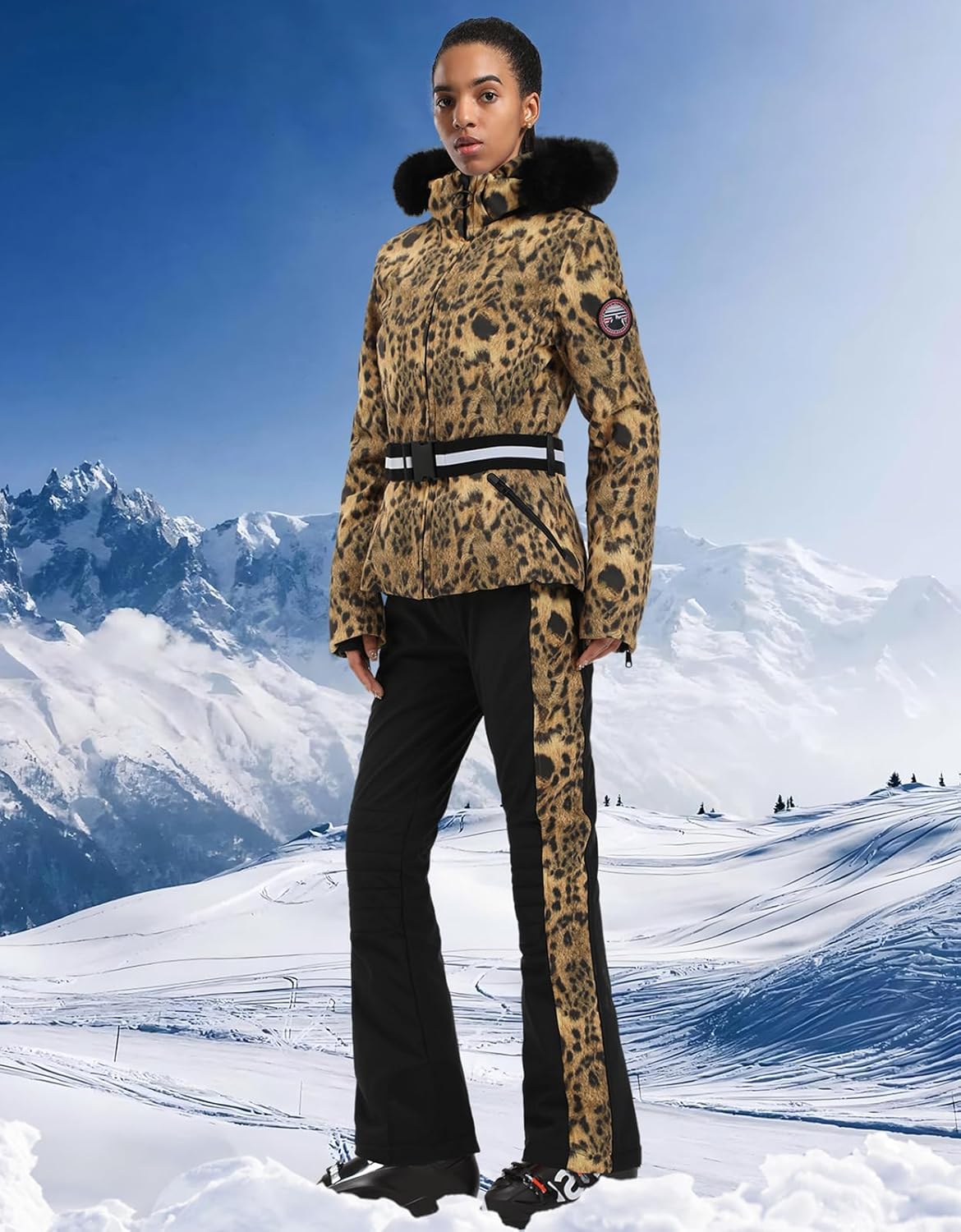 Women's Ski Jacket Snowboard Warm Winter Short Slim Snow Coat Jacket