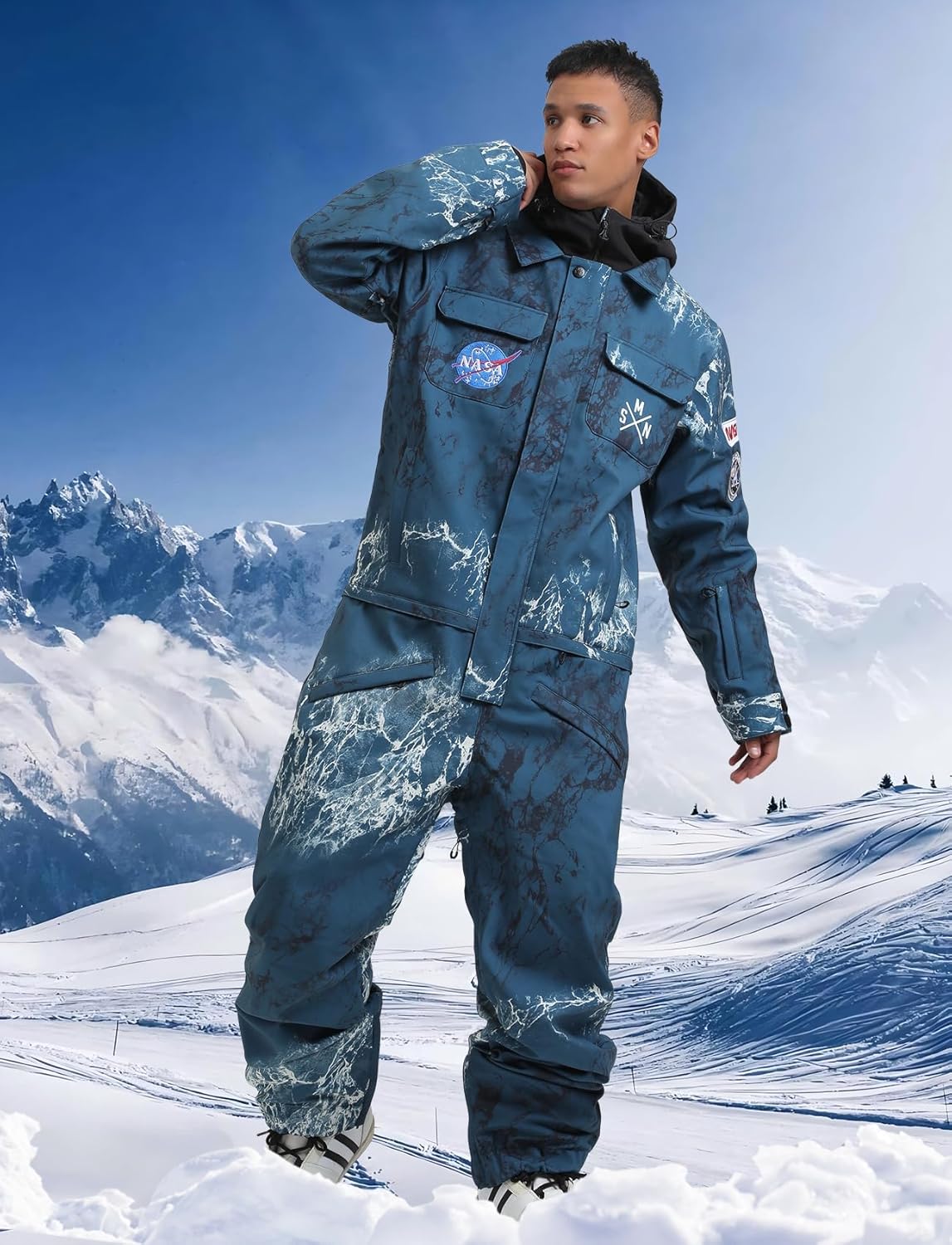 Ski Suits Women Men One Piece Snow Suits Waterproof Windproof Men Snowsuit Insulated Ski Jumpsuit
