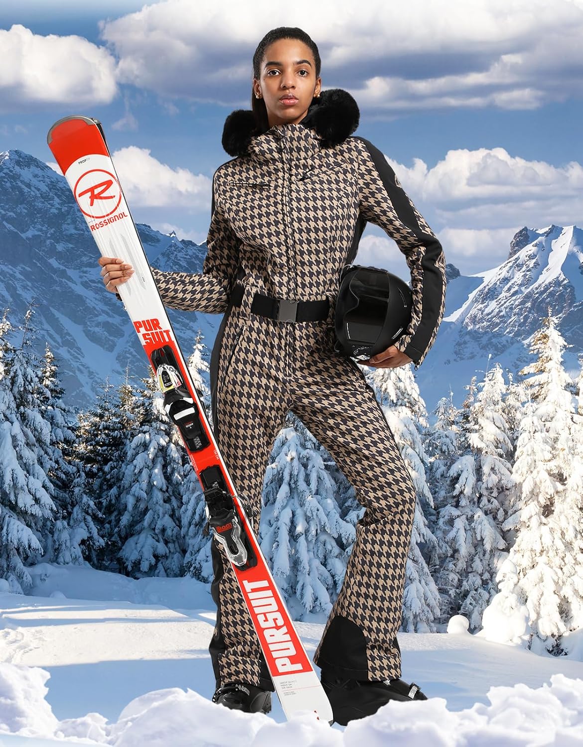 Womens Ski Suit One Piece Snowsuit Snowboard Slim Insulated Jumpsuit